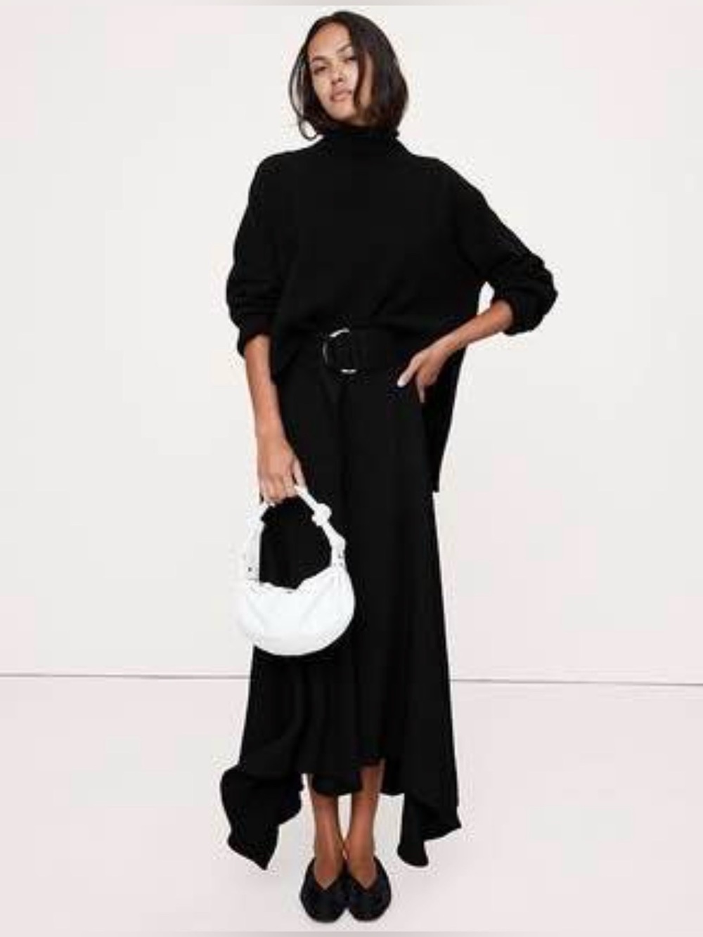 BANANA REPUBLIC Pebbled Crepe Asymmetrical Skirt
